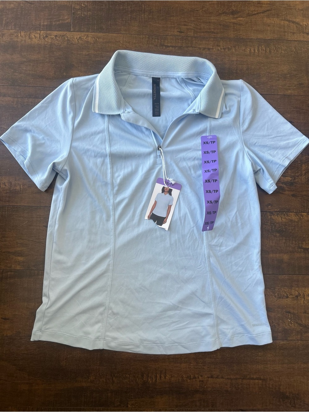 Mondetta Pale Blue Short Sleeve Zip Polo